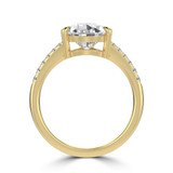 Pear Lab Created Diamond 3-Prong Tapered Solitaire with Accents Engagement Ring in Yellow Gold (MVSLG1552-Y)