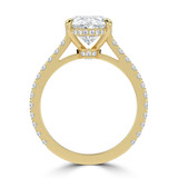 Oval Lab Created Diamond 4-Prong Catheral Solitaire with Accents Engagement Ring in Yellow Gold with Hidden Halo and Accents (MVSLG1553-Y)