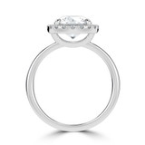 Round Lab Created Diamond 4-Prong Open Bridge Halo Engagement Ring in White Gold (MVSLG1555-W)