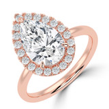 Pear Lab Created Diamond 3-Prong Open Bridge Halo Engagement Ring in Rose Gold (MVSLG1558-R)