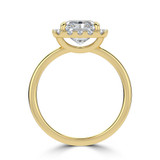 Radiant Lab Created Diamond 4-Prong Open Bridge Halo Engagement Ring in Yellow Gold (MVSLG1559-Y)