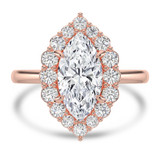 Marquise Lab Created Diamond 4-Prong Open Bridge Halo Engagement Ring in Rose Gold (MVSLG1567-R)