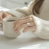 Marquise Lab Created Diamond 4-Prong Open Bridge Halo Engagement Ring in Rose Gold (MVSLG1567-R)