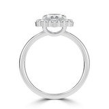 Marquise Lab Created Diamond 4-Prong Open Bridge Halo Engagement Ring in White Gold (MVSLG1567-W)