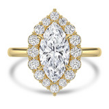 Marquise Lab Created Diamond 4-Prong Open Bridge Halo Engagement Ring in Yellow Gold (MVSLG1567-Y)