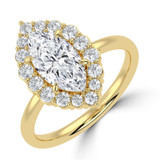 Marquise Lab Created Diamond 4-Prong Open Bridge Halo Engagement Ring in Yellow Gold (MVSLG1567-Y)