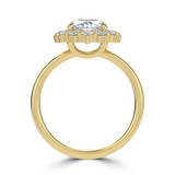 Oval Lab Created Diamond 4-Prong Open Bridge Halo Engagement Ring in Yellow Gold (MVSLG1568-Y)