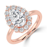 Pear Lab Created Diamond 3-Prong Open Bridge Halo Engagement Ring in Rose Gold (MVSLG1569-R)