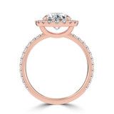 Pear Lab Created Diamond 3-Prong Open Bridge Halo Engagement Ring in Rose Gold (MVSLG1572-R)