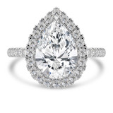Pear Lab Created Diamond 3-Prong Open Bridge Halo Engagement Ring in White Gold (MVSLG1572-W)