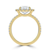 Cushion Lab Created Diamond 4-Prong Open Bridge Halo Engagement Ring in Yellow Gold (MVSLG1573-Y)