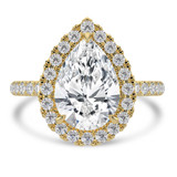 Pear Lab Created Diamond 3-Prong Open Bridge Halo Engagement Ring in Yellow Gold (MVSLG1575-Y)