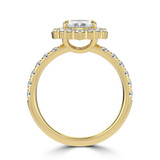 Marquise Lab Created Diamond 4-Prong Open Bridge Halo Engagement Ring in Yellow Gold (MVSLG1578-Y)
