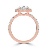 Oval Lab Created Diamond 4-Prong Open Bridge Halo Engagement Ring in Rose Gold (MVSLG1579-R)