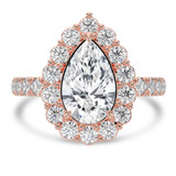 Pear Lab Created Diamond 3-Prong Open Bridge Halo Engagement Ring in Rose Gold (MVSLG1580-R)