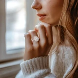Pear Lab Created Diamond 3-Prong Open Bridge Halo Engagement Ring in Rose Gold (MVSLG1580-R)