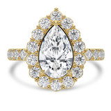 Pear Lab Created Diamond 3-Prong Open Bridge Halo Engagement Ring in Yellow Gold (MVSLG1580-Y)