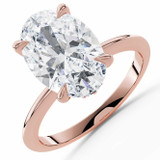 Oval Lab Created Diamond 4-Prong Hidden Halo Engagement Ring in Rose Gold (MVSLG1586-R)