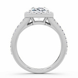 Radiant Lab Created Diamond 4-Prong Split-Shank Cathedral Halo Engagement Ring in White Gold (MVSLG1589-W)