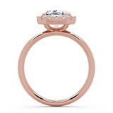 Cushion Lab Created Diamond 4-Prong Open Bridge Halo Engagement Ring in Rose Gold (MVSLG1591-R)