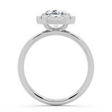 Cushion Lab Created Diamond 4-Prong Open Bridge Halo Engagement Ring in White Gold (MVSLG1591-W)