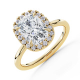 Cushion Lab Created Diamond 4-Prong Open Bridge Halo Engagement Ring in Yellow Gold (MVSLG1591-Y)