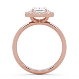Oval Lab Created Diamond 4-Prong Open Bridge Halo Engagement Ring in Rose Gold (MVSLG1593-R)