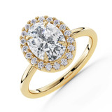Oval Lab Created Diamond 4-Prong Open Bridge Halo Engagement Ring in Yellow Gold (MVSLG1593-Y)
