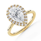 Pear Lab Created Diamond 3-Prong Open Bridge Halo Engagement Ring in Yellow Gold (MVSLG1594-Y)