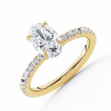 Oval Lab Created Diamond 4-Prong Solitaire with Accents Engagement Ring in Yellow Gold (MVSLG1596-Y)