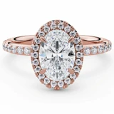 Oval Lab Created Diamond Rollover Halo Engagement Ring in Rose Gold (MVSLG1597-R)