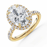 Oval Lab Created Diamond Oval Halo Engagement Ring in Yellow Gold Accented Basket (MVSLG1600-Y)