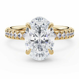 Oval Lab Created Diamond Hidden Halo Solitaire with Accents Engagement Ring in Yellow Gold (MVSLG1601-Y)