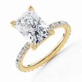 Radiant Lab Created Diamond High Set Solitaire with Accents Engagement Ring in Yellow Gold (MVSLG1603-Y)