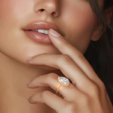 Pear Lab Created Diamond Cathedral Pear Halo Engagement Ring in Yellow Gold (MVSLG1608-Y)