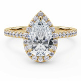 Pear Lab Created Diamond Cathedral Pear Halo Engagement Ring in Yellow Gold (MVSLG1608-Y)