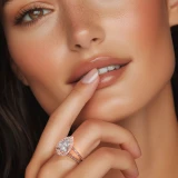 Pear Lab Created Diamond Cathedral Split-shank Pear Halo Engagement Ring in Rose Gold with Hidden Halo and Bridge Accents (MVSLG1609-R)