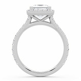 Princess Lab Created Diamond Cathedral Princess Halo Engagement Ring in White Gold with Accents (MVSLG1610-W)
