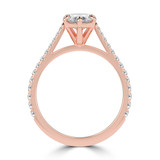 Marquise Lab Created Diamond Cathedral Tapered Pave Solitaire with Accents Engagement Ring in Rose Gold (MVSLG1619-R)