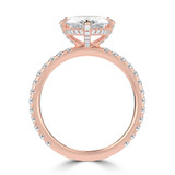 Marquise Lab Created Diamond Hidden Halo Compass Set Solitaire with Accents Engagement Ring in Rose Gold (MVSLG1627-R)
