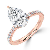 Pear Lab Created Diamond Hidden Halo Compass Set Solitaire with Accents Engagement Ring in Rose Gold (MVSLG1628-R)