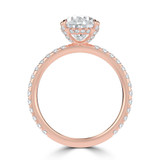 Pear Lab Created Diamond Hidden Halo Compass Set Solitaire with Accents Engagement Ring in Rose Gold (MVSLG1628-R)