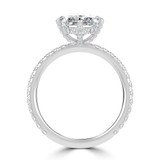 Radiant Lab Created Diamond Hidden Halo Compass Set Solitaire with Accents Engagement Ring in White Gold (MVSLG1630-W)