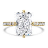 Radiant Lab Created Diamond Hidden Halo Compass Set Solitaire with Accents Engagement Ring in Yellow Gold (MVSLG1630-Y)