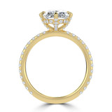 Radiant Lab Created Diamond Hidden Halo Compass Set Solitaire with Accents Engagement Ring in Yellow Gold (MVSLG1630-Y)
