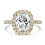 Cushion Lab Created Diamond Cushion Halo Halo Engagement Ring in Yellow Gold (MVSLG1635-Y)
