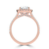 Cushion Lab Created Diamond Cushion Halo Halo Engagement Ring in Rose Gold (MVSLG1636-R)