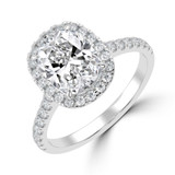 Cushion Lab Created Diamond Cushion Halo Halo Engagement Ring in White Gold (MVSLG1636-W)