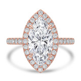 Marquise Lab Created Diamond Marquise Halo Halo Engagement Ring in Rose Gold (MVSLG1637-R)