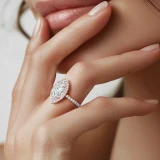 Marquise Lab Created Diamond Marquise Halo Halo Engagement Ring in Rose Gold (MVSLG1637-R)